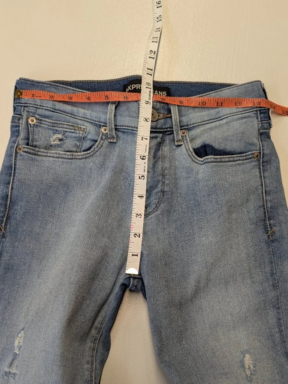 Express Jeans Distressed Mid-Rise Ankle Legging Size 2R